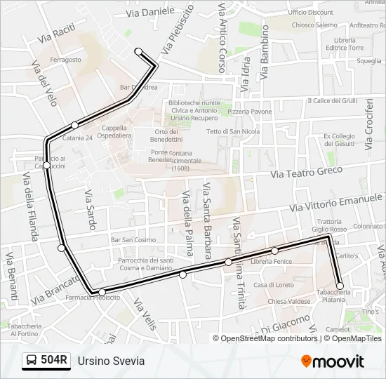 504R Bus Line Map
