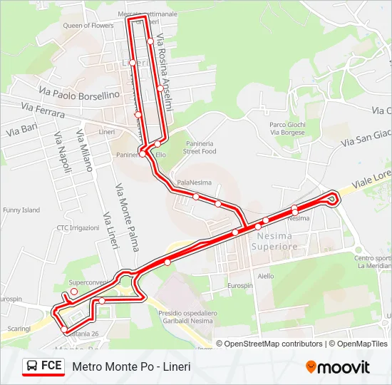 FCE Bus Line Map