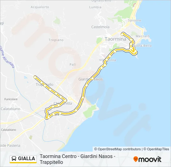 GIALLA Bus Line Map