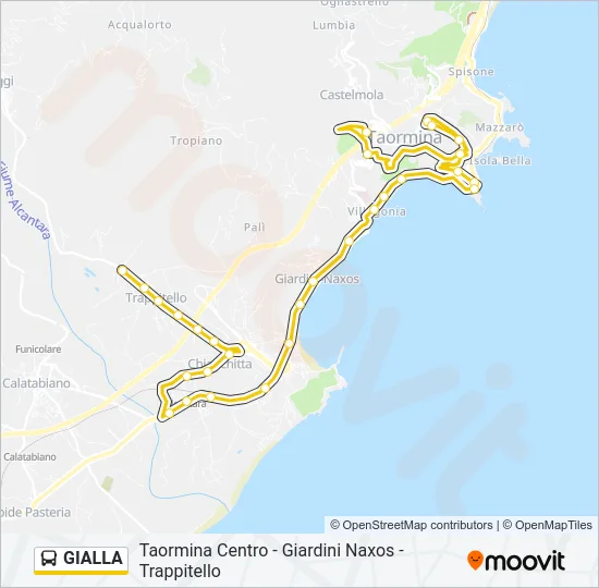 GIALLA Bus Line Map