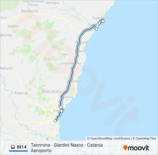 IN14 Bus Line Map