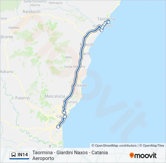 IN14 Bus Line Map