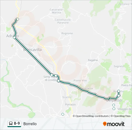 8-9 Bus Line Map
