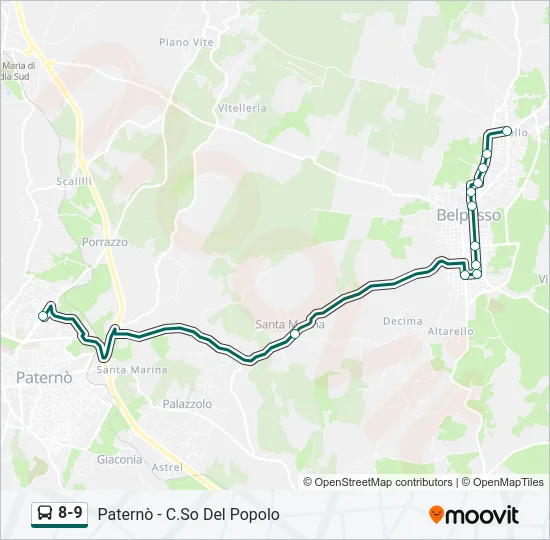 8-9 Bus Line Map