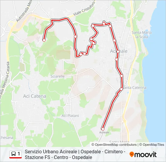 1 Bus Line Map