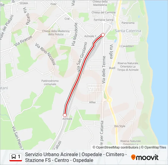 1 Bus Line Map