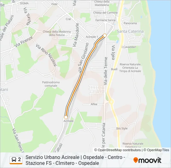 2 Bus Line Map