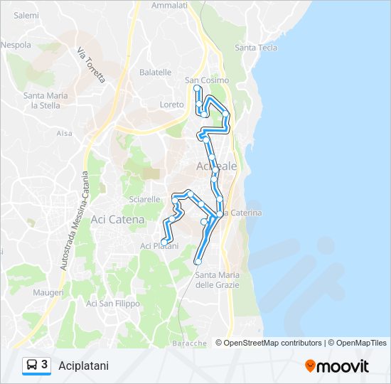 3 Bus Line Map