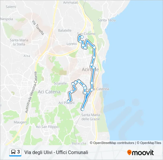 3 Bus Line Map