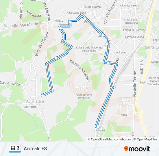 3 Bus Line Map