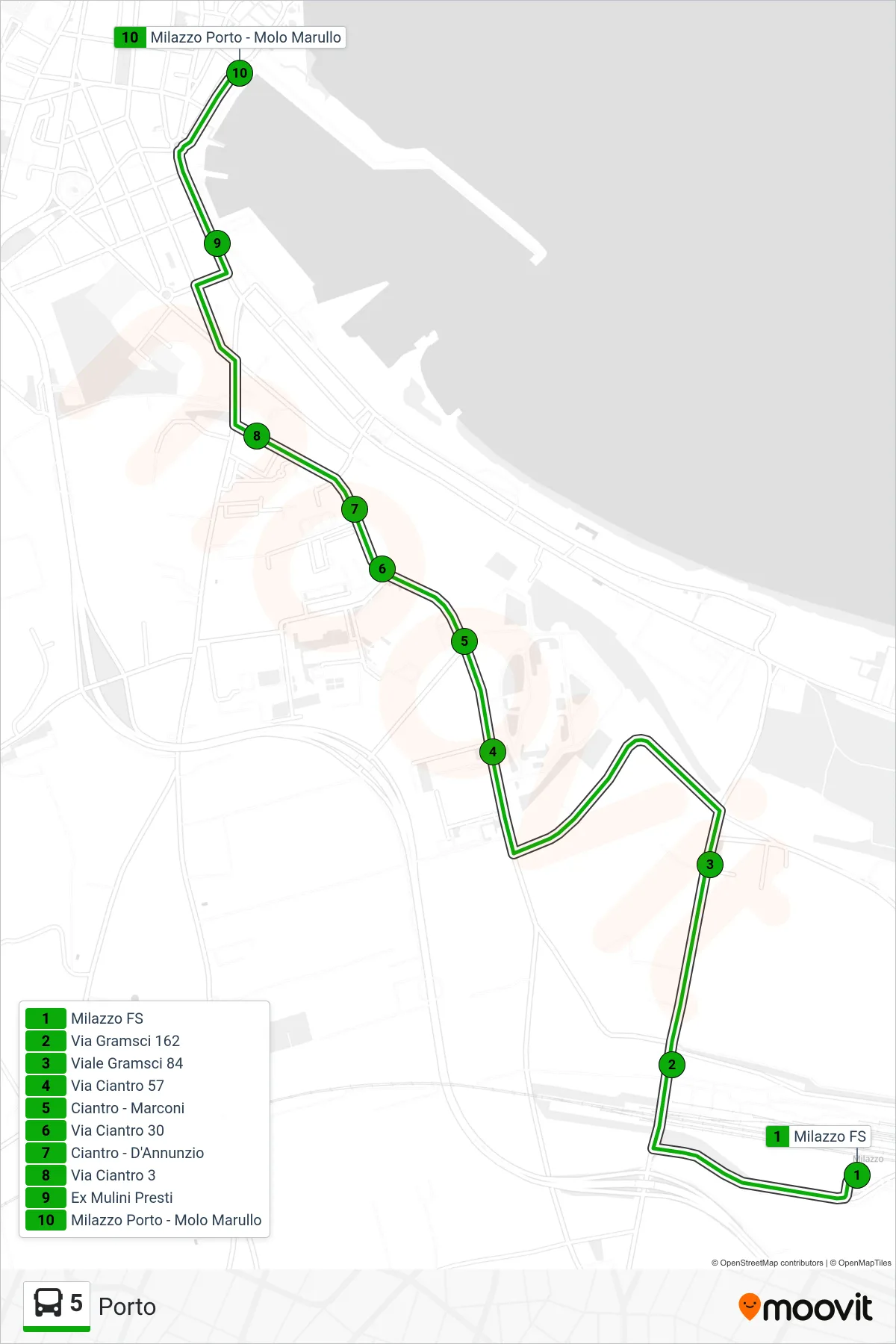 Linea 5  bus (Porto) - Percorsi e fermate sulla mappa
