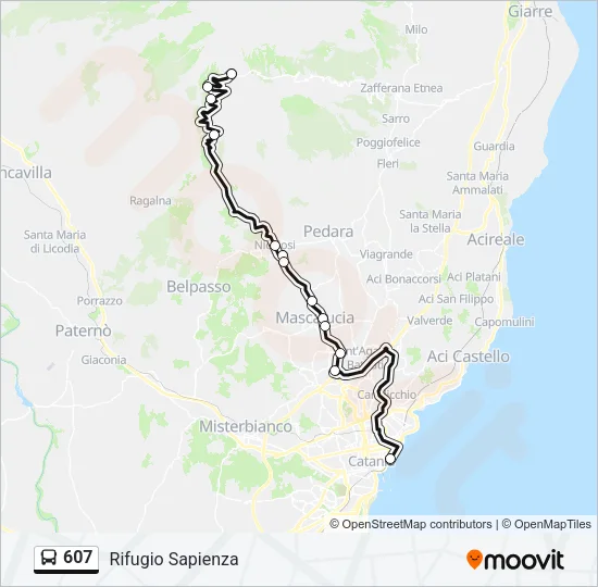 607 Bus Line Map