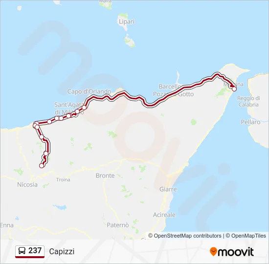 Percorso linea bus 237