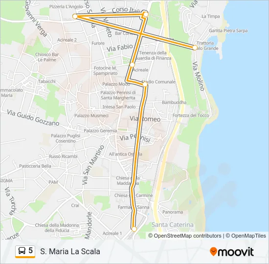 5 Bus Line Map