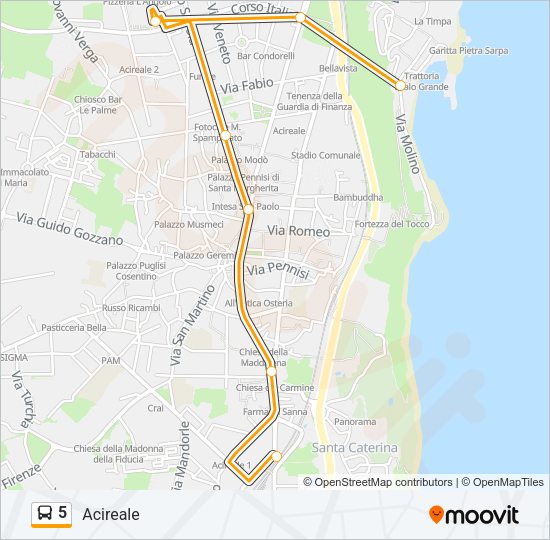 5 Bus Line Map