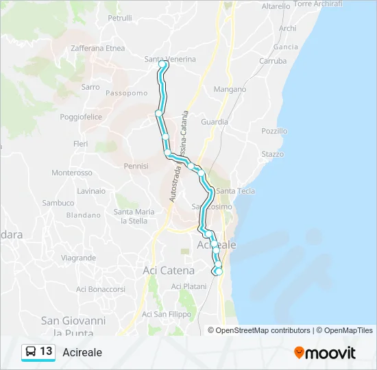 13 Bus Line Map