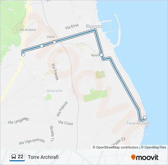 22 Bus Line Map