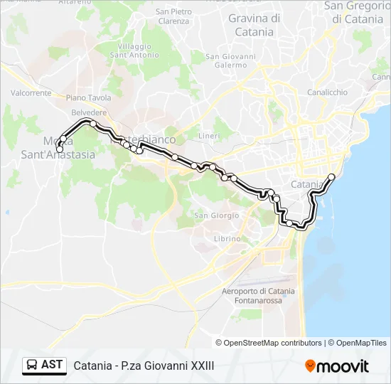 AST Bus Line Map