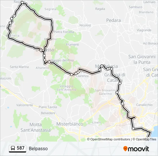 587 Bus Line Map