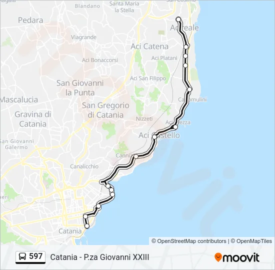 597 Bus Line Map