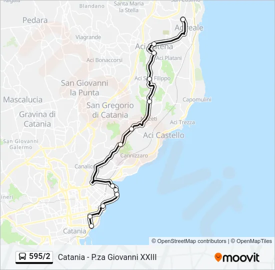 595/2 Bus Line Map