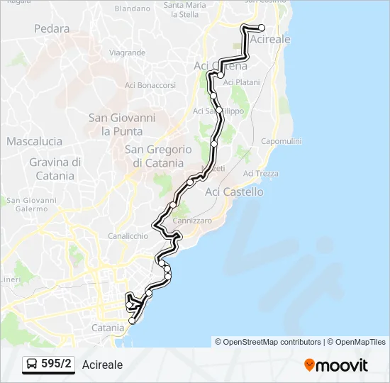 595/2 Bus Line Map