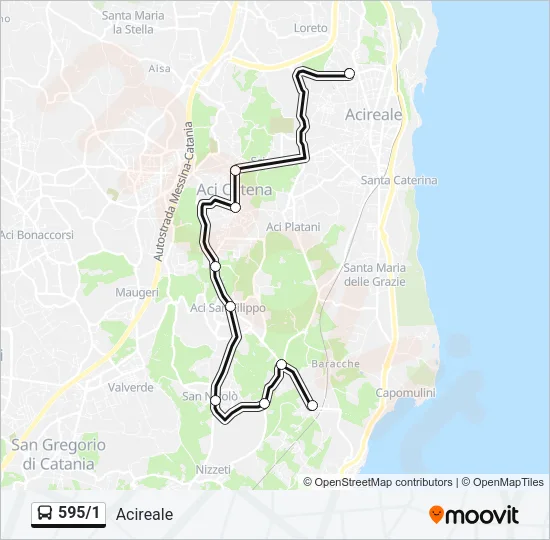 595/1 Bus Line Map