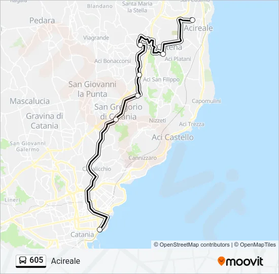 605 Bus Line Map