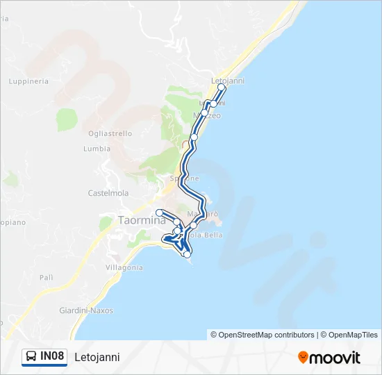 IN08 Bus Line Map