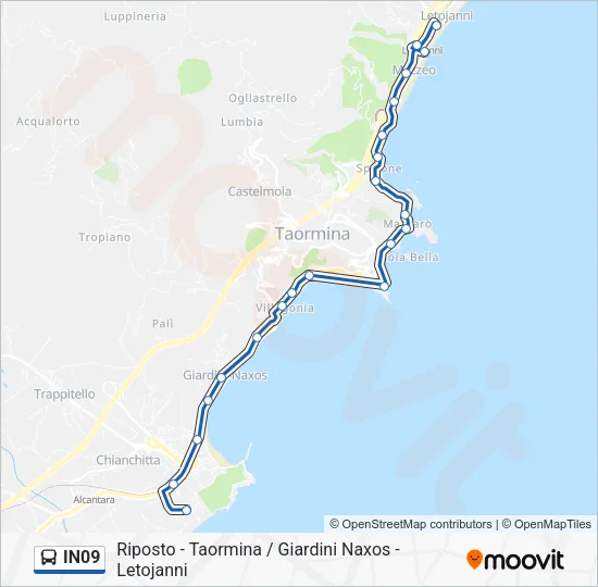 IN09 Bus Line Map