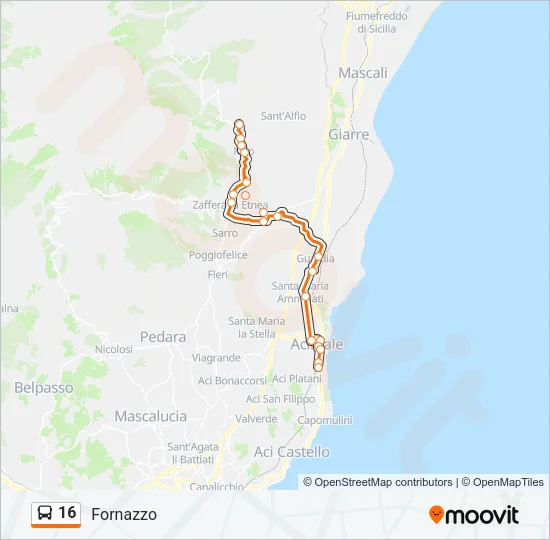 Percorso linea bus 16