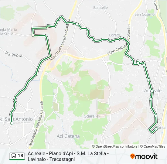 18 Bus Line Map