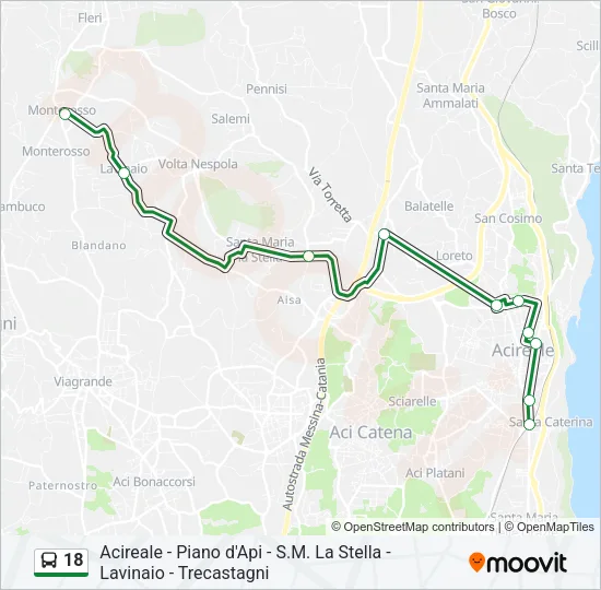 Percorso linea bus 18