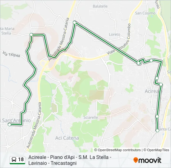 Percorso linea bus 18