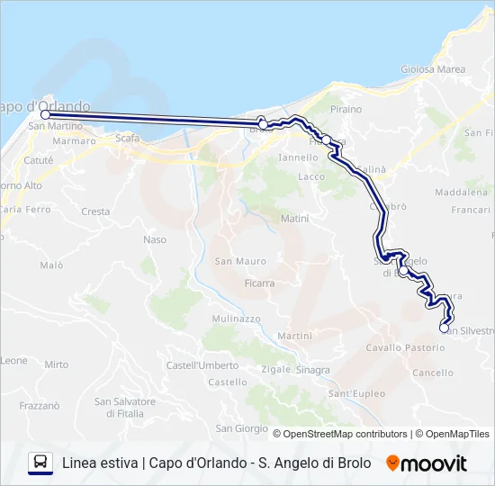 Percorso linea bus MAGISTRO