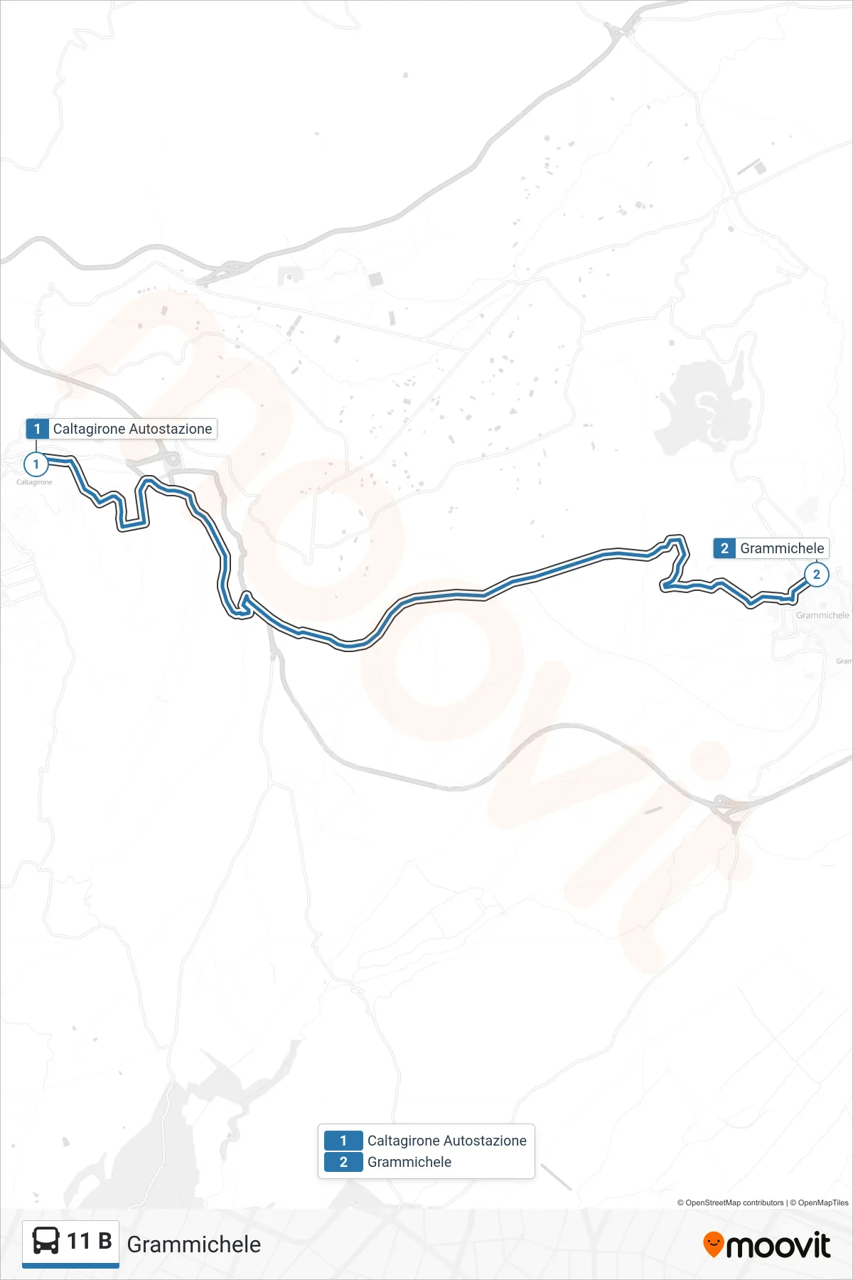 Linea 11 B bus (Grammichele) - Percorsi e fermate sulla mappa
