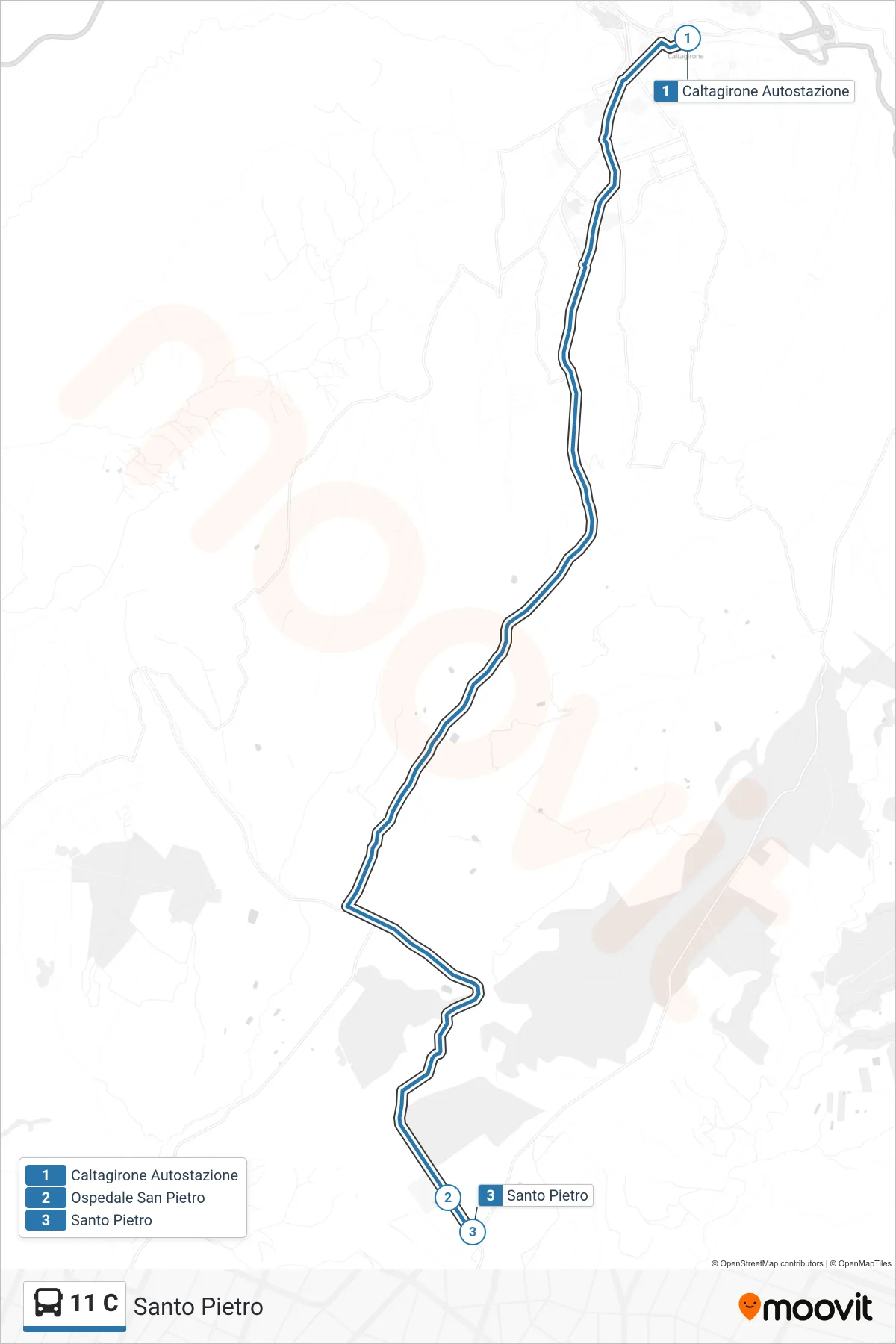 Linea 11 C  bus (Santo Pietro) - Percorsi e fermate sulla mappa