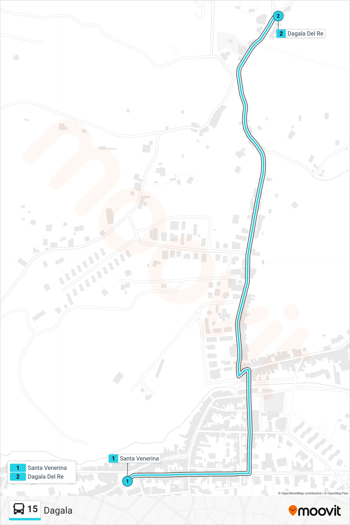 Linea 15  bus (Dagala) - Percorsi e fermate sulla mappa