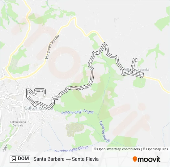 Percorso linea bus DOM