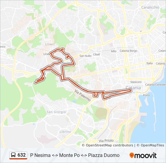 632 Route Schedules Stops Maps P Nesima Monte Po Piazza Duomo Updated