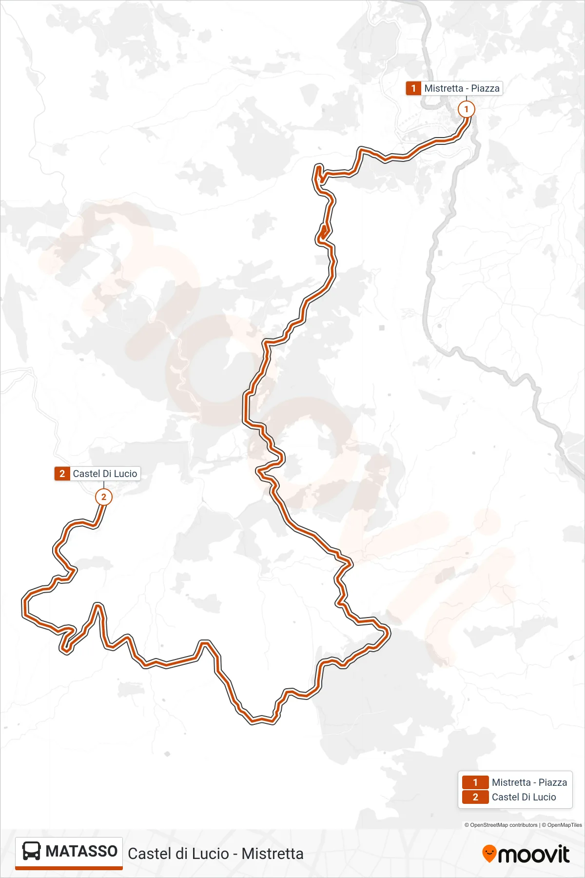 Linea MATASSO bus (Castel di Lucio) - Percorsi e fermate sulla mappa
