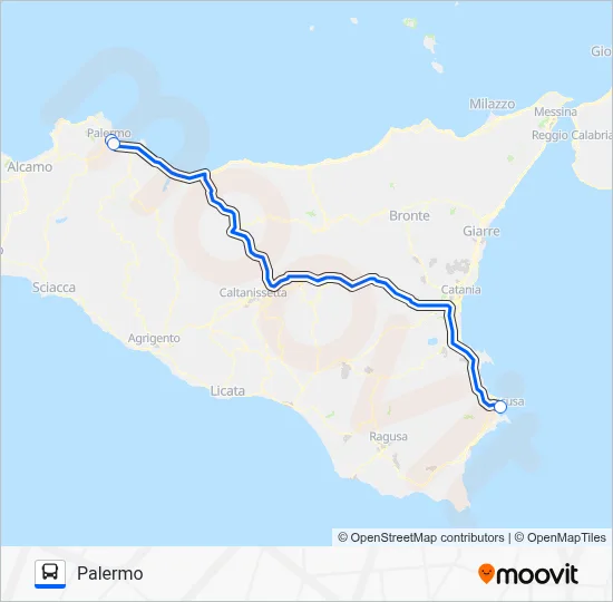 Percorso linea bus INTERBUS