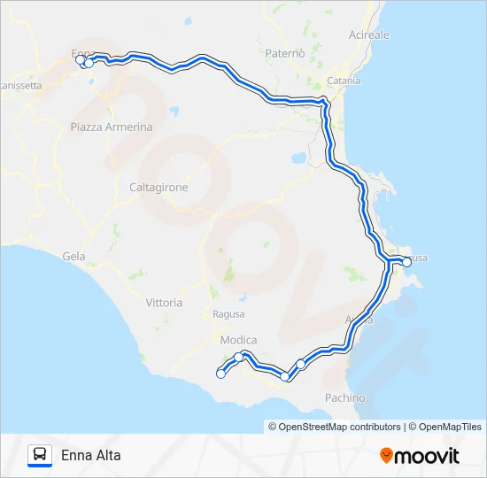 Percorso linea bus INTERBUS