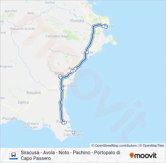 Percorso linea bus INTERBUS