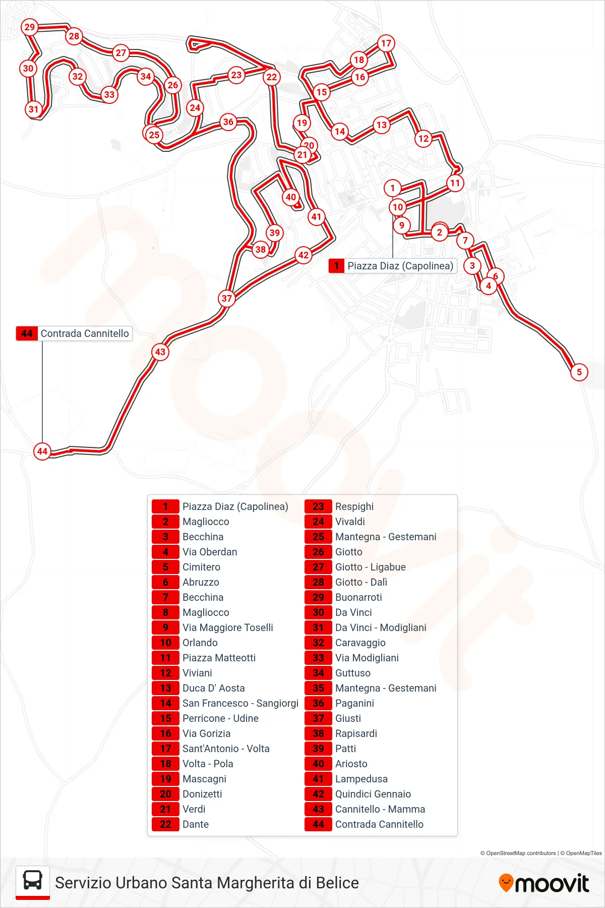 Linea ADRANONE bus (Contrada Cannitello) - Percorsi e fermate sulla mappa