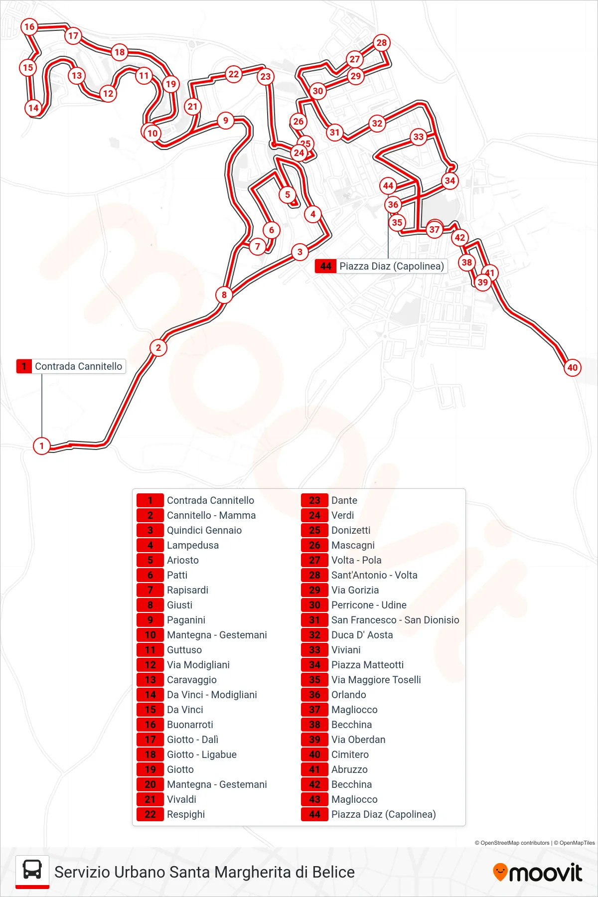 Linea ADRANONE bus (Piazza Diaz) - Percorsi e fermate sulla mappa