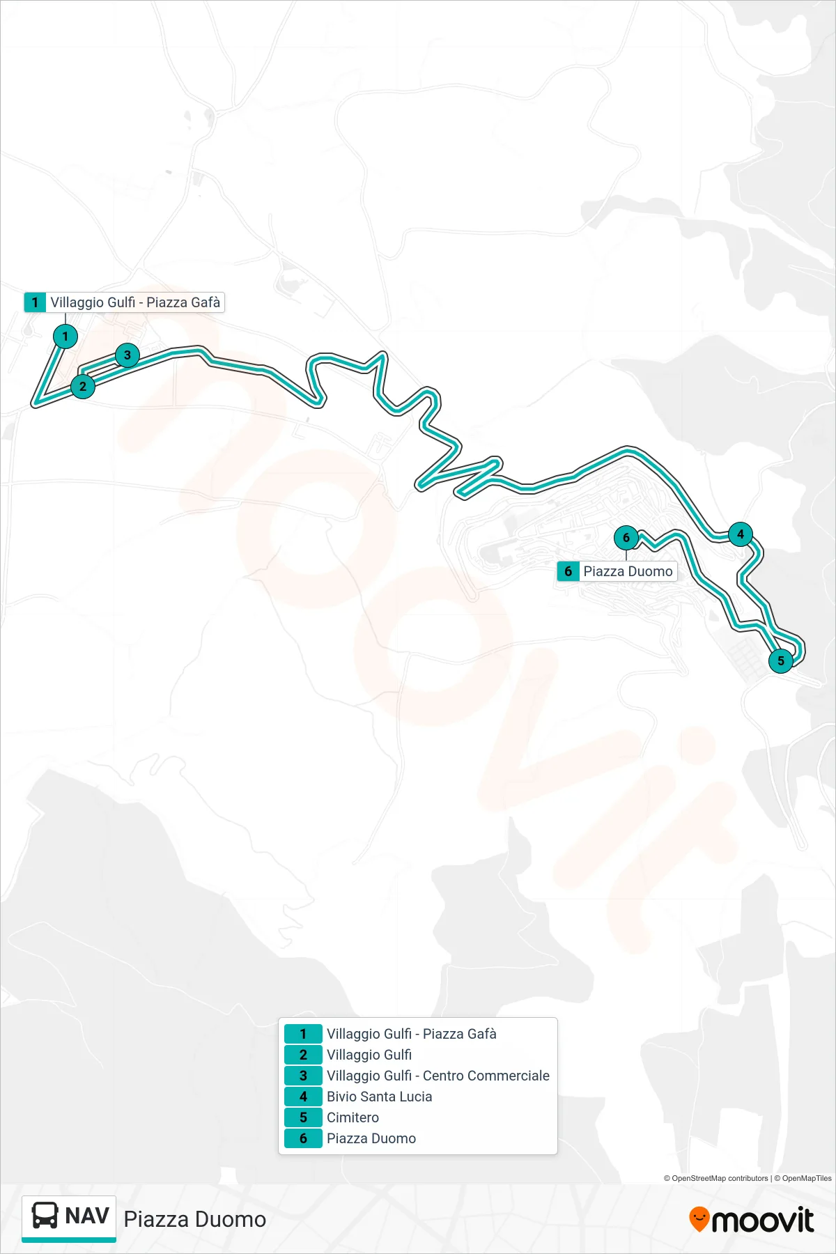 Linea NAV  bus (Piazza Duomo) - Percorsi e fermate sulla mappa