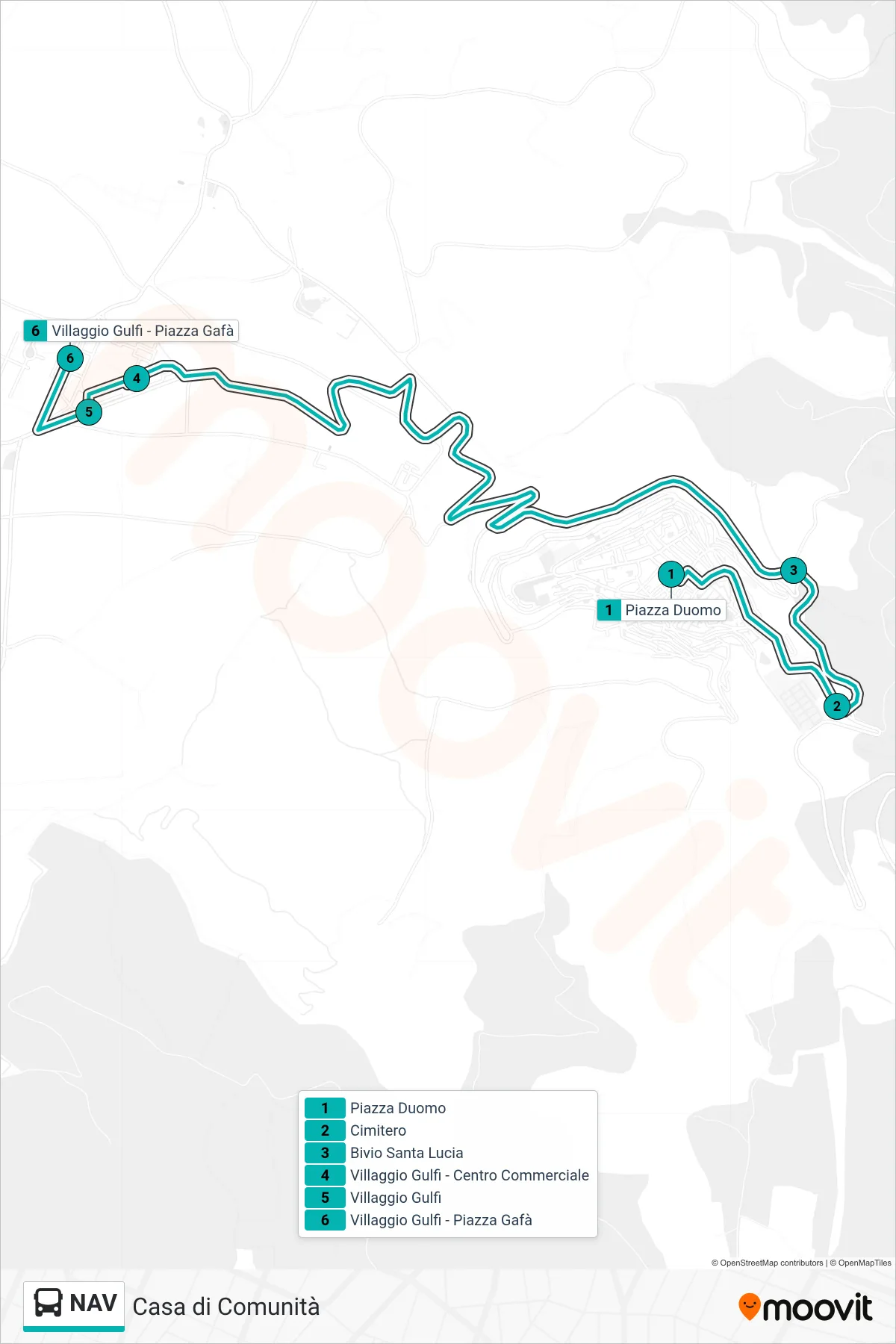 Linea NAV bus (Casa di Comunità) - Percorsi e fermate sulla mappa