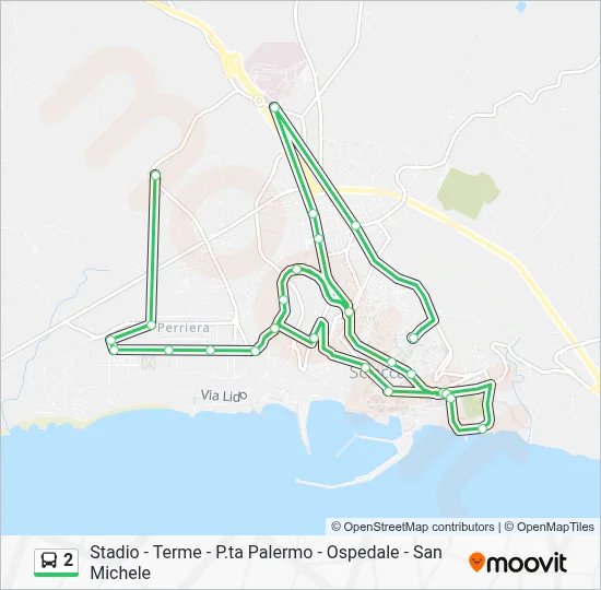 Percorso linea bus 2