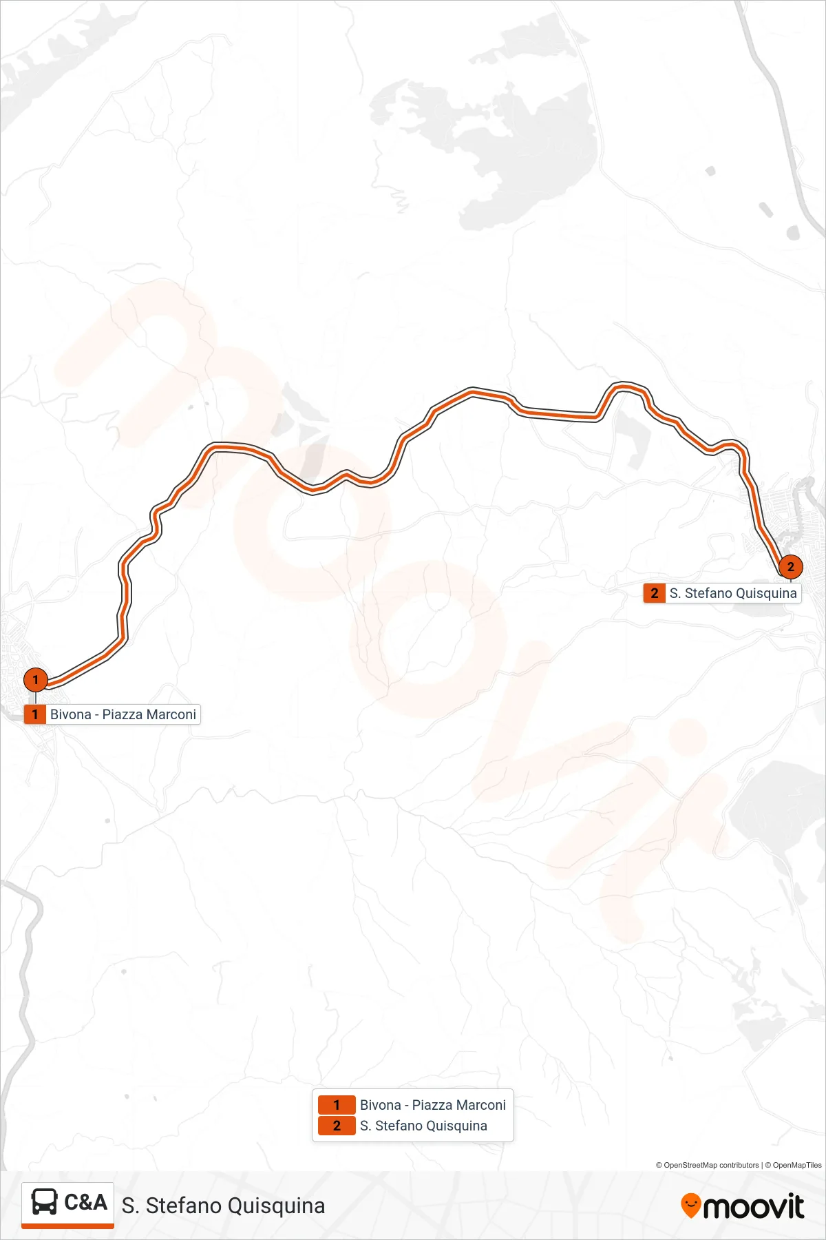 Linea C&A bus (S. Stefano Quisquina) - Percorsi e fermate sulla mappa